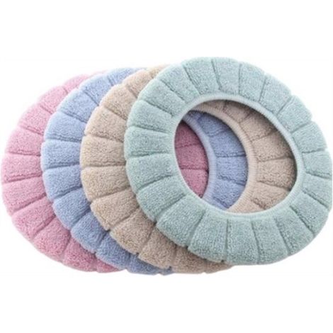 Juego de cuatro fundas para asiento de inodoro: fundas suaves y lavables para asiento de inodoro, accesorios reutilizables para el inodoro.