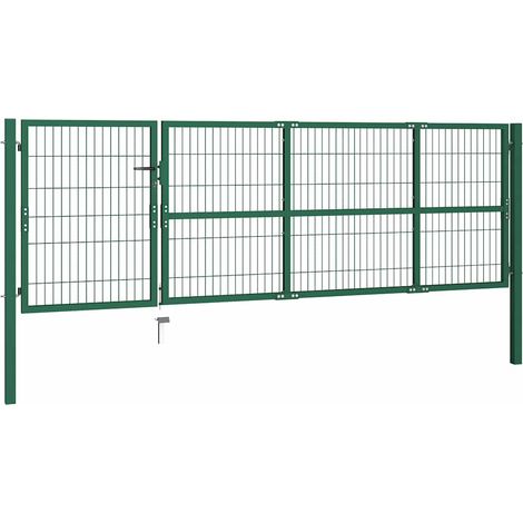 Maison Exclusive - Gartentor mit Pfosten 350x100 cm Stahl Grün
