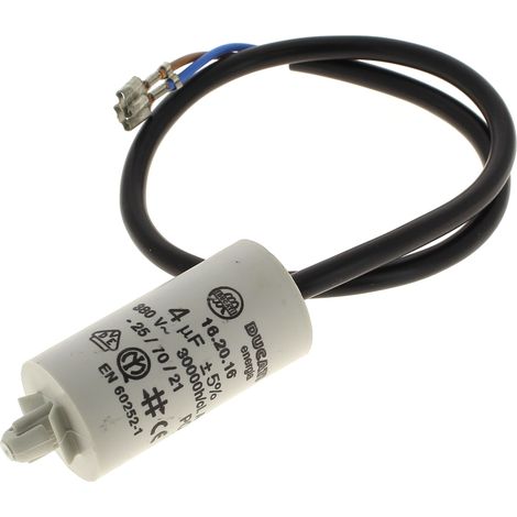 Kondensator 4µf 400v + Drähte für Kühlschrank candy
