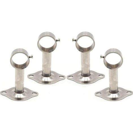 4 Pièces Support Tringle à Rideau, Support Mural Support Tringle à Rideau, Utilisé pour Installer Tringles à Rideaux au Plafond et également Utilisé pour Installer des Tringles à Vêtements(Argent) (1/5)