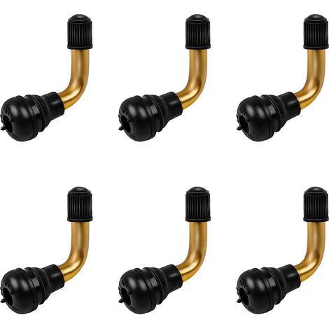 6x Valves Tubeless Moto, Valves à Angle de 90 Degrés, Valve de Pneu sans Chambre avec Bonne Étanchéité et Durabilité, Convient aux Motos, Véhicules Électriques, Scooters, VTT (1/5)