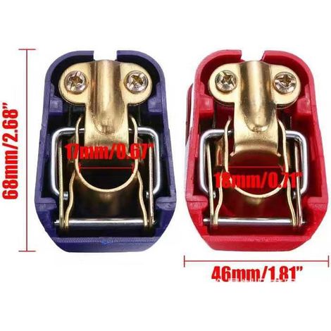 paio di terminali per batteria auto, terminali per batteria a sgancio rapido, connettori a sgancio rapido da 12 V, morsetti per batteria auto per auto, barche e camion, rosso e blu (1/4)