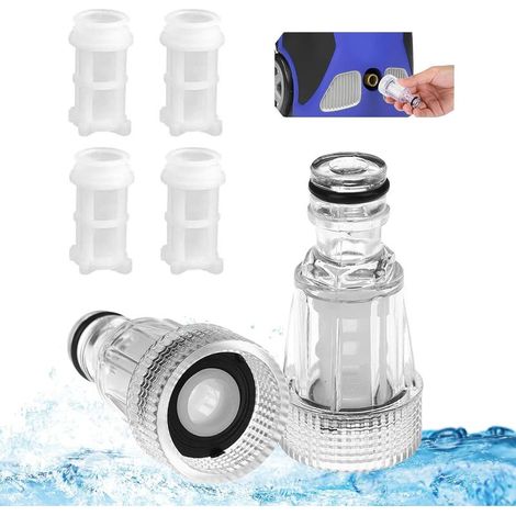 2 Pièces Filtre Eau 3/4 Plastique Transparent pour Nettoyeur Haute Pression Pompe Jardin Caravane (1/5)