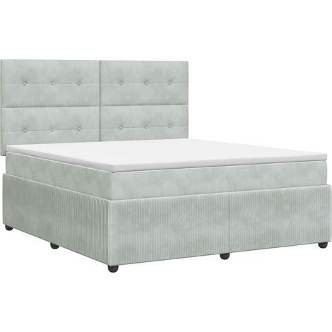 Maison Exclusive - Letto box spring con materasso Grigio Chiaro 140 x 200 cm (1/5)