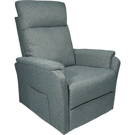 Home Heavenly® - Sillón relax DELTA, reclinable eléctrico con elevador, ergonómico y tapizado en tela. Color: Azul (1/5)