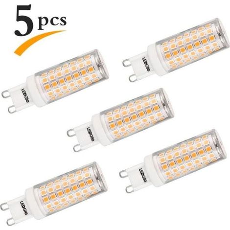 LEDGLE 8W Ampoules LED G9 88LEDS 700lm, Blanc chaud, 3000K, Non-dimmable, Équivalent de l'ampoule traditionnelle 80W, 5 Pcs