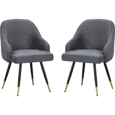 Set di 2 sedie in tessuto "Harmony" - 54 x 57 x 90 cm - Grigio