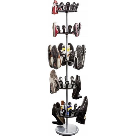 Maximex Supporto per scarpe rotante grigio con altezza regolabile
