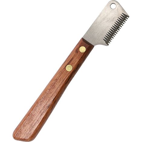 Coltello stripping a 16 denti con manico in legno per destri