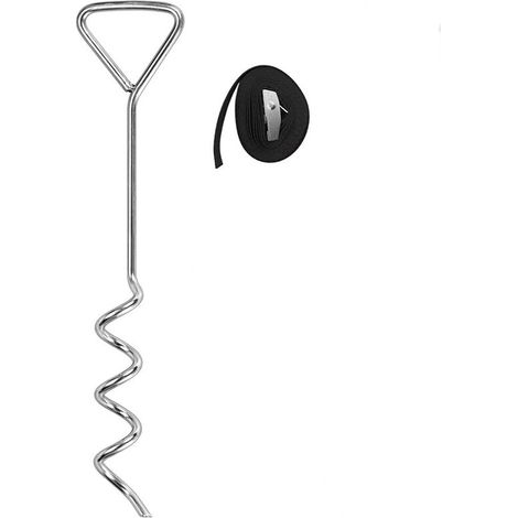 Kit de vis de fixation au sol pour l'ancrage de trampolines - vis de fixation en acier galvanisé et inoxydable pour trampolines, jardins, balançoires, campings, sangles robustes (1/5)