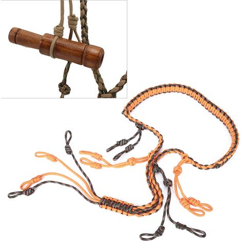 Sifflet de chasse pour canard en paracord, accessoire de camouflage orange pour activités extérieures