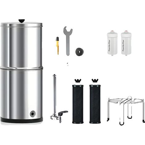 Système de Filtration d'Eau, Capacité de 2,25 Gallons, Acier Inoxydable Résistant à la Rouille, Argent (1/2)