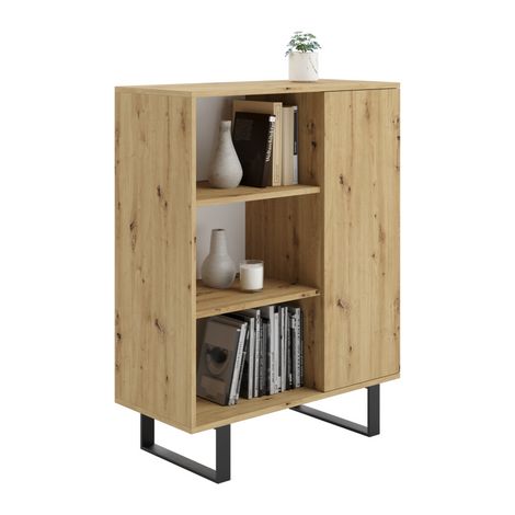 Libreria Fondi gambe in metallo Rovere artigianale