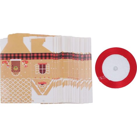 Coffrets Cadeaux De Noël 24 Pièces, Boîtes à Bonbons en Papier Kraft avec Motifs De Noël Festifs pour Fête d'anniversaire De Mariage (1/5)