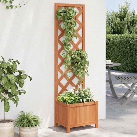 vidaXL Jardinera con enrejado 40x30x135 cm madera maciza de abeto (1/5)