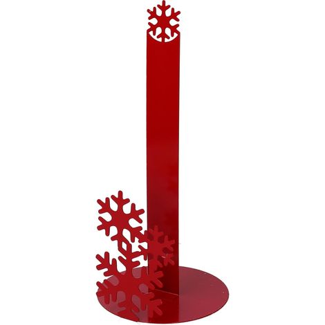 Portascottex metallo fiocco neve rosso tondo cm ø15h33 (1/3)