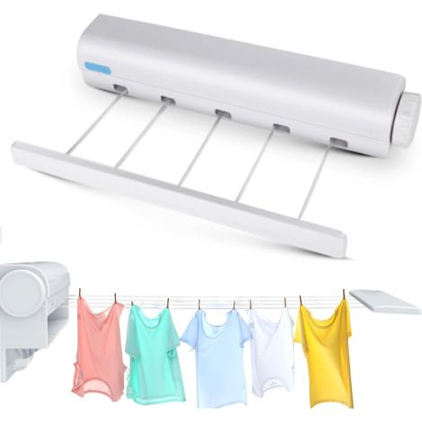 Retractable Washing Line Indoor Telescopic Washing Line Portable Telescopic Washing Line Hanging Rack for Indoor Outdoor (Five Ropes) (1/5)