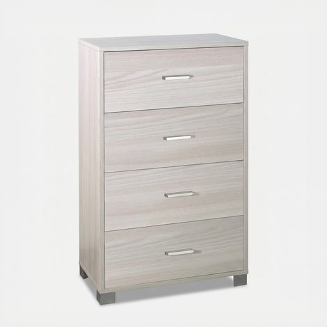 Platzsparende Schlafzimmer-Kommode mit 4 Schubladen Quadrante - Ulme