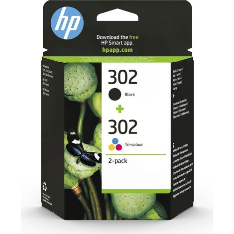 HP Confezione da 2 Cartucce d'Inchiostro Nero Tricromia Originali 302