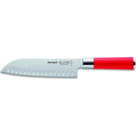 Friedrich Dick Red Spirit Kochmesser Santoku mit Kullenschliff, Klingenlänge 18 cm (1/3)
