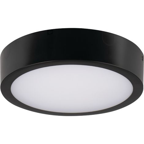 Plafonnier LED 13W Ø25 noir IP66 détecteur télécommande (1/5)