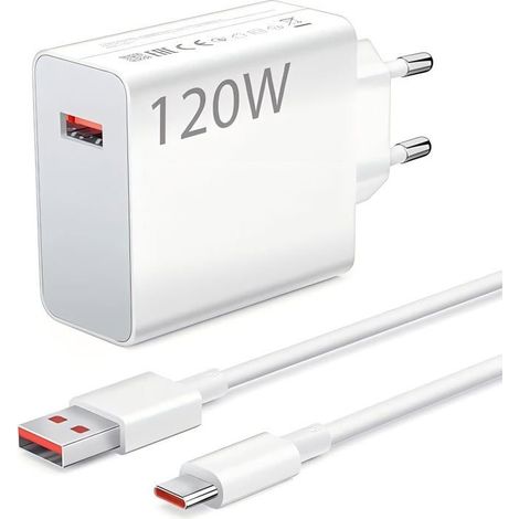 Chargeur Rapide 120W - HAUTSTORE - USB C - 1m - Compatible Xiaomi - Protection Surtension (1/5)