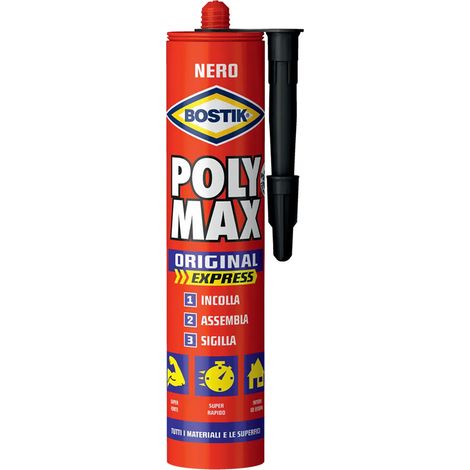 ADESIVO SIGILLANTE UNIVERSALE 'POLY MAX' ORIGINAL gr. 425 - nero - BOSTIK