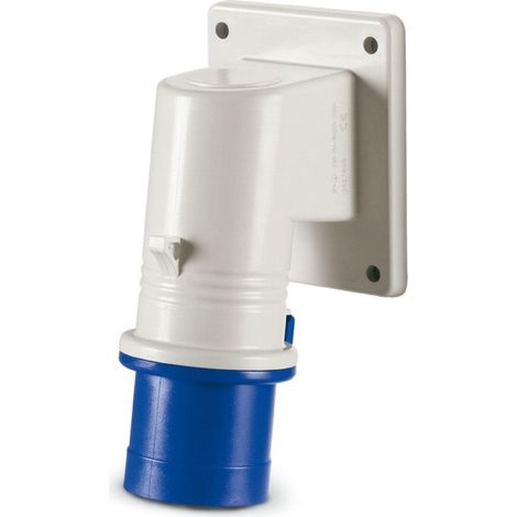 Scame spina inclinata cee da parete 90 2p+t 16a ip44 6h  uso industriale 242.1693