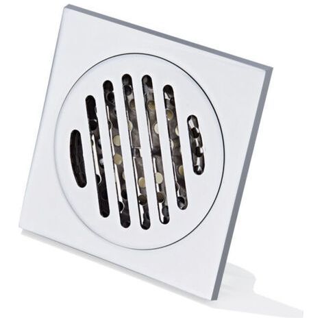 FENOPLASTICAGrille Douche Anti Cheveux Siphon De Sol en Acier Inoxydable Épais Drain De Carré 100 100mm (1/5)