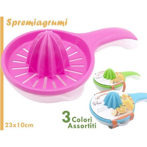 TrAdE Shop Traesio - Spremiagrumi Spremi Agrumi Limone Arancia Succo In Plastica Colorata Con Manico -