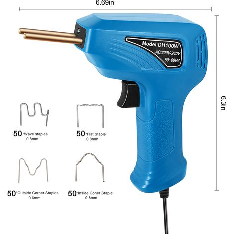 [JAMAIS UTILISÉ]Machine de soudage plastique portable, kit de réparation de fissures de panneaux, agrafeuse thermique, ensemble d'outils de réparation de plastique avec lumière LED.
