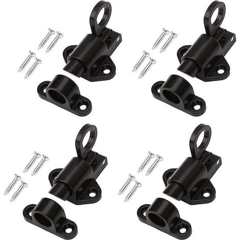 Lot de 4 verrous de sécurité en alliage d'aluminium noir pour fenêtres et portails (1/4)