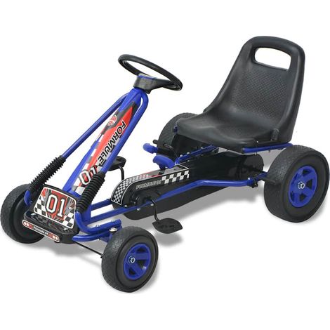 Pedal Go-Kart mit verstellbarem Sitz Blau