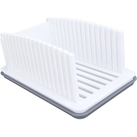 Schneidebrett – geeignet zum Schneiden von Brot, Bagels, Gebäck und Toast – 33,5 x 21,5 x 14,5 cm – weiß (1/5)