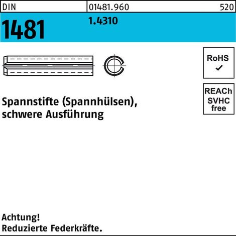 Spannstift DIN 1481 5x 16 1.4310 schwere Ausführung 50 Stück (1/2)