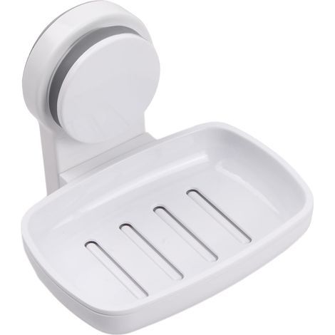 1 Stück Seifenschale, Seifenhalter, Seifenhalter mit Saugnapf ohne Bohren, wiederverwendbare Seifenbox, selbstklebender Seifenhalter, Seifenhalter zur Wandmontage, Seifenhalter für Bad und Küche (Weiß (1/5)