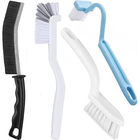 Toilet Brush, Angled Toilet Edge Cleaning Brushes and Tile Seal Brush, Hard Bristle, Deep Cleaning for Bathrooms, Bathtubs, Toilet Corners (1/5)