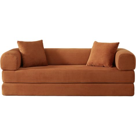 Sofá cama plegable de espuma con tapizado de terciopelo 195 x 89 x 59 cm (1/5)