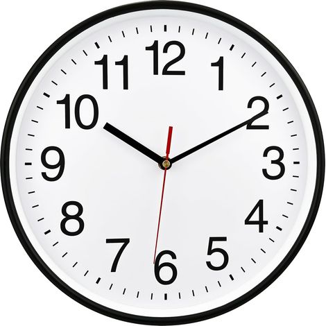 Grande Horloge Murale, 30cm Horloge Murale Décorative de Qualité, Mécanisme Silencieux à Quartz, pour Maison/Cuisine/Bureau/École,Fonctionne sur Pile (Blanc) (1/5)