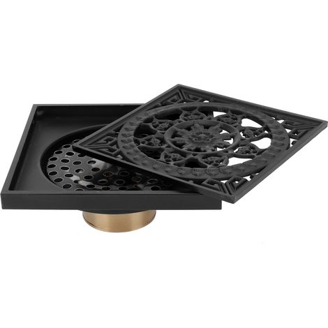 Siphon de sol en cuivre noir, anti-insectes et anti-odeurs, idéal pour les cuisines, salles de bains et hôtels familiaux. (1/5)