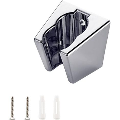 Argent Support de Douche, Shower Head Holders, Support de Douche Mural de Douche Avec Vis, Deux Emplacements pour Cartes, Compatible Avec la Plupart des Buses de Douche,22mm (1/4)