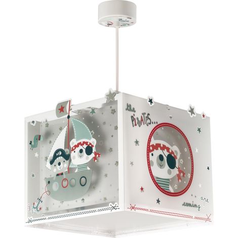 Lustre Chambre Lampe Suspension Plafonnier Pour Enfants, Animaux Ours bateau Gris, 74552M, E27 (1/5)