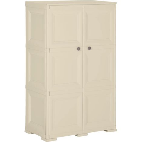 Kunststoffschrank 79x43x125 cm Holzdesign Angora-Weiß