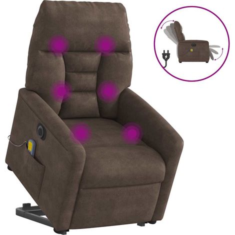 Maison Exclusive - Massagesessel Aufstehhilfe Elektrisch Braun Mi (1/5)