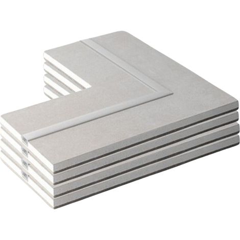 Semilavorato cartongesso fibra alluminio luce led angolo 14,5x29x29 cm 4 pezzi