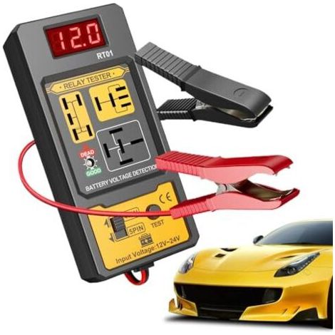 Kit de test relais batterie auto,Outil diagnostic tension avec câbles à pinces - Testeur Diagnostic pour Relais 12V & 24V,Pour Voitures Berlines Camions Pick-up Monospaces Motos (1/5)