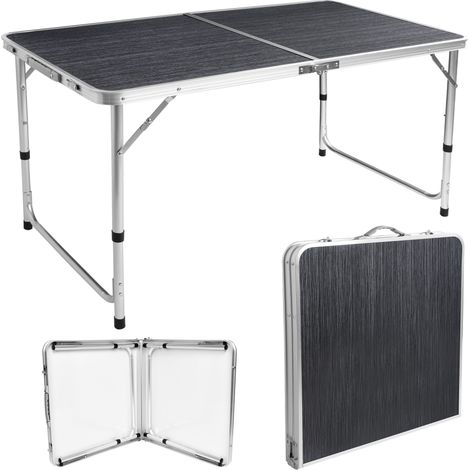 Mesa plegable de viaje para turistas, 120x60 cm, madera negra. (1/5)