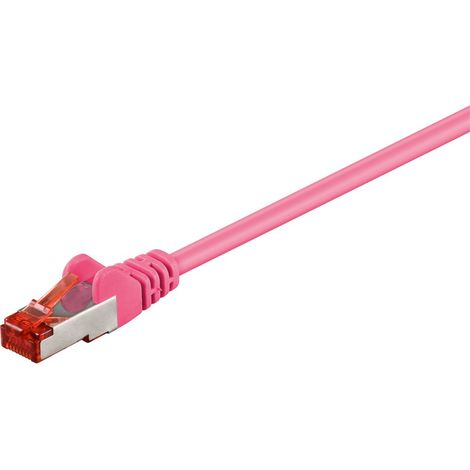CAT 6 Patchkabel, S/FTP (PiMF), magenta, Kupferkaschierter Aluminiumleiter (CCA). Kabellänge 3 m