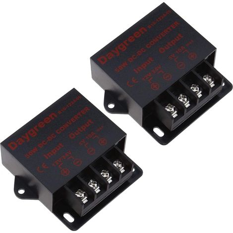 2X DC Régulateur de Tension Buck Convertisseurs 12V/24V DC à 5V DC 10A 50W Modules de Conversion pour Affichages LED Automobiles (1/5)