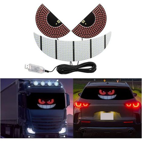 Teufelsaugen fürs Auto Teufelsaugen für die Windschutzscheibe USB-Plug-and-Play-LED-Augen fürs Auto 11 dynamische personalisierte mit